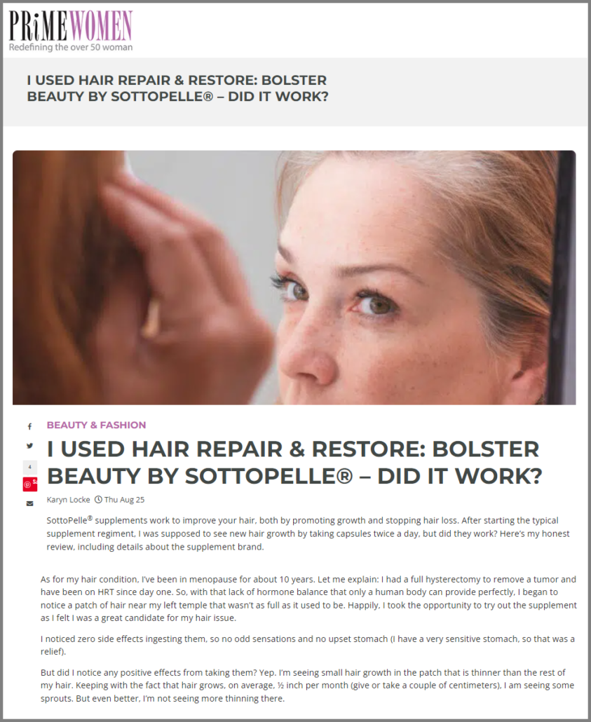 Prime Women "Bolster Beauty Hair Repair Works!" Tutera Medical